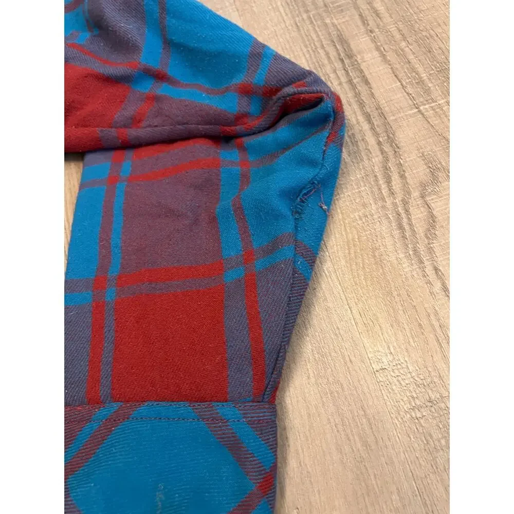The North Face Reversible Plaid Flannel / Nylon Jacket Distressed